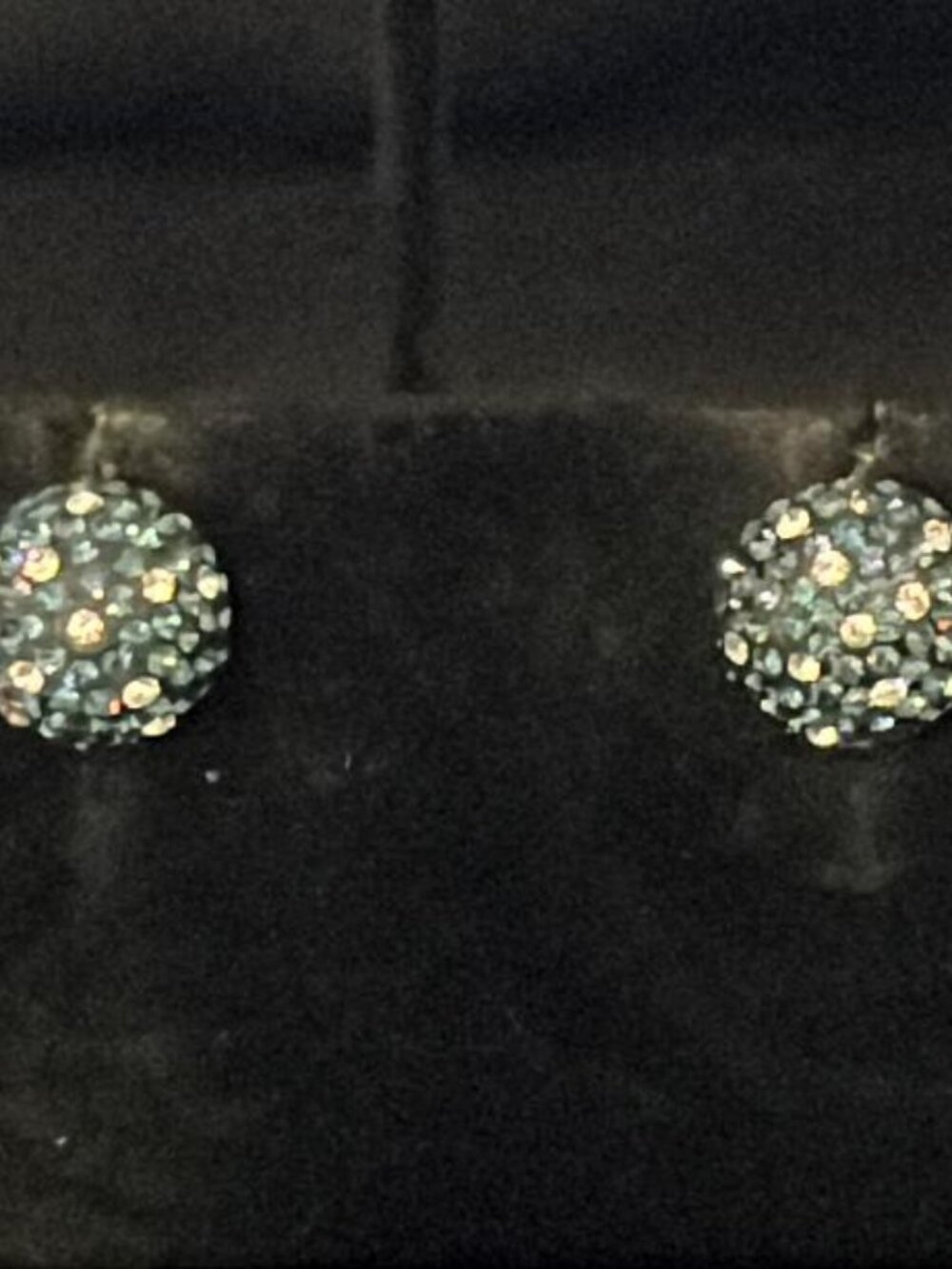 Light Blue and Clear Stone Dome Stud Earrings